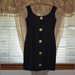 Elegant Black Dress with Gold Accents